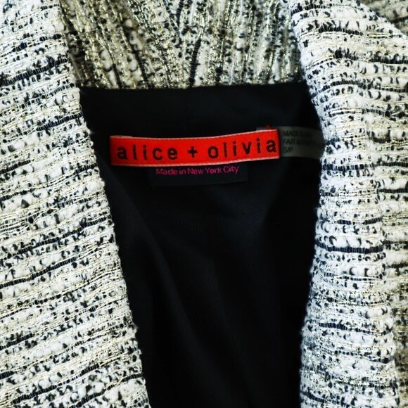 Alice + Olivia Amelia Metallic Tweed Evening Jacket Blazer $550 NEW NWT Size S - Picture 5 of 6